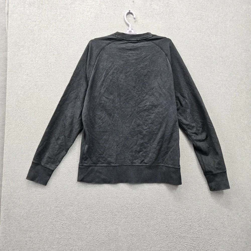 Nike Women Sweatshirt L Black Big Logo Graphic Print Rally Crew French Terry